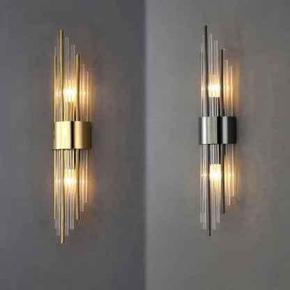Aplique de pared Celestia - diseño lujoso de cristal para interiores con ambiente