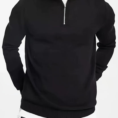 Luuk | Casual men's jumper with half zip and collar