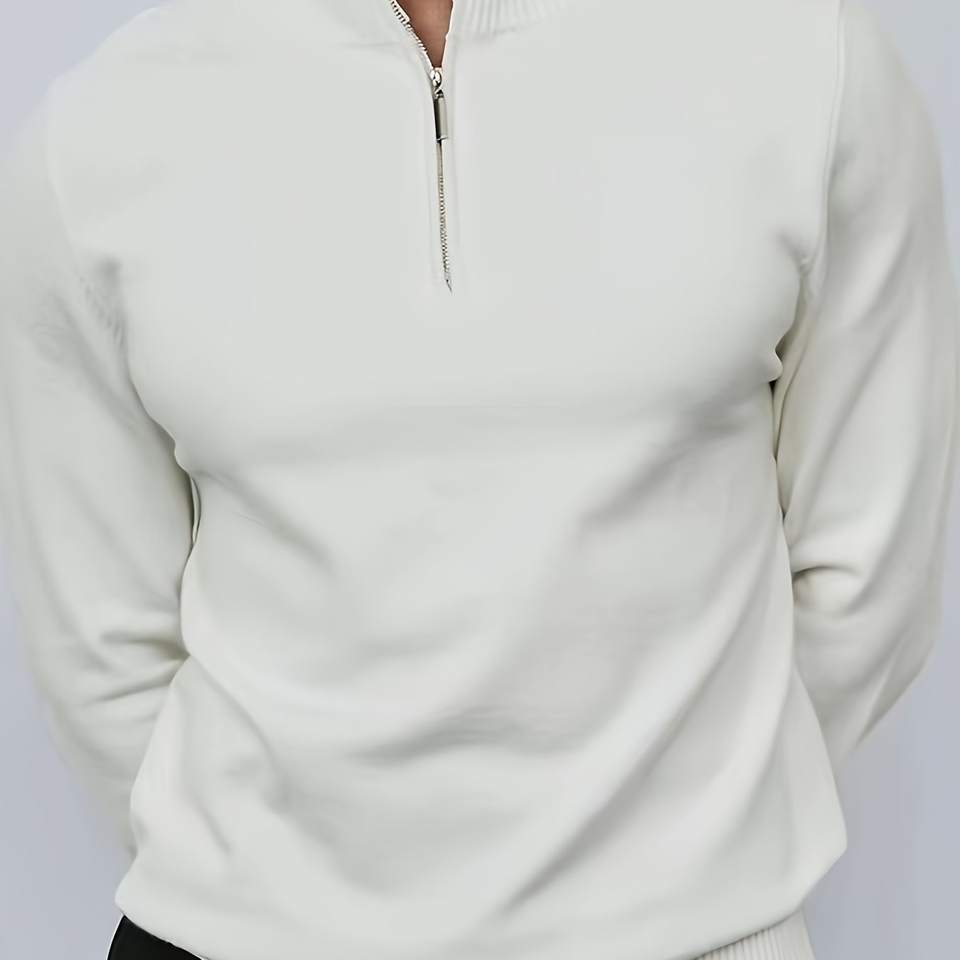 Luuk | Casual men's jumper with half zip and collar
