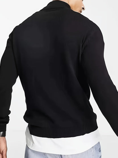 Luuk | Casual men's jumper with half zip and collar