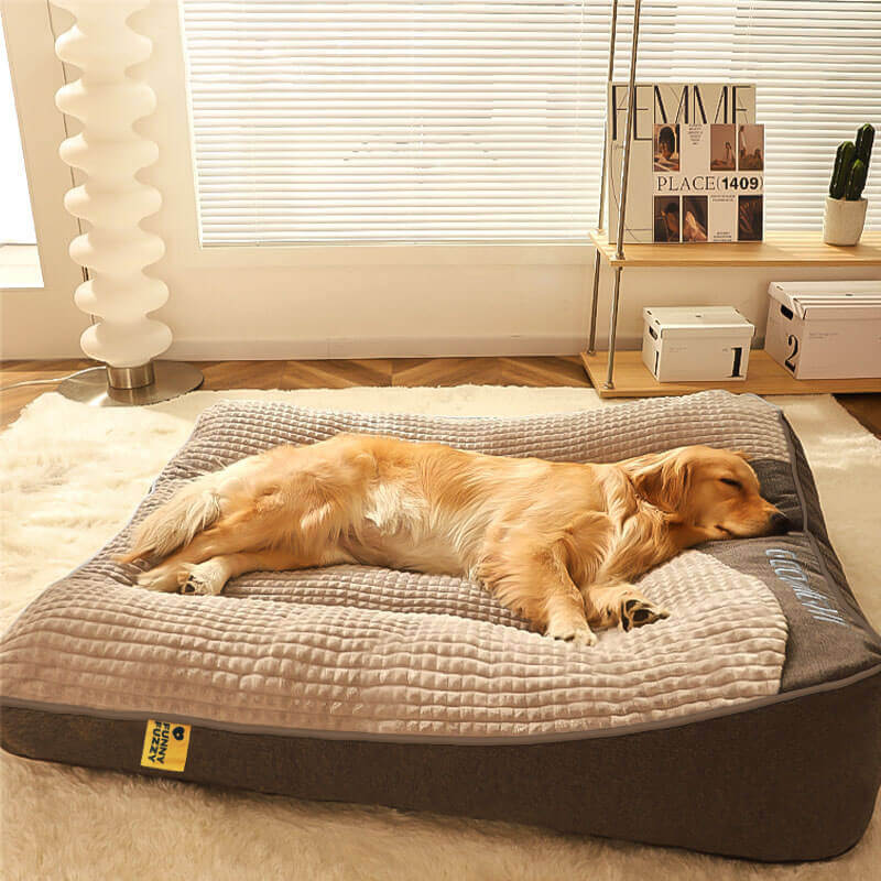 Cama ortopédica para perros con cojín para la cabeza – Lujo y comodidad