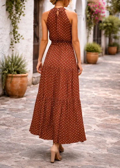 Maxi dress with polka dots