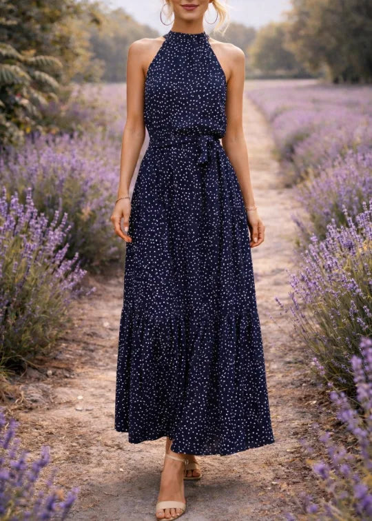 Maxi dress with polka dots