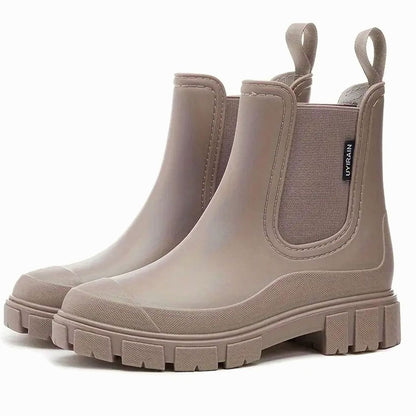 Ladies Waterproof Chelsea Boots with Slip-On Design and Chunky Sole