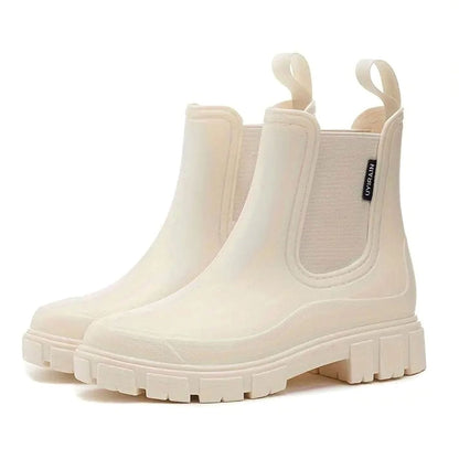 Ladies Waterproof Chelsea Boots with Slip-On Design and Chunky Sole