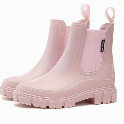 Ladies Waterproof Chelsea Boots with Slip-On Design and Chunky Sole