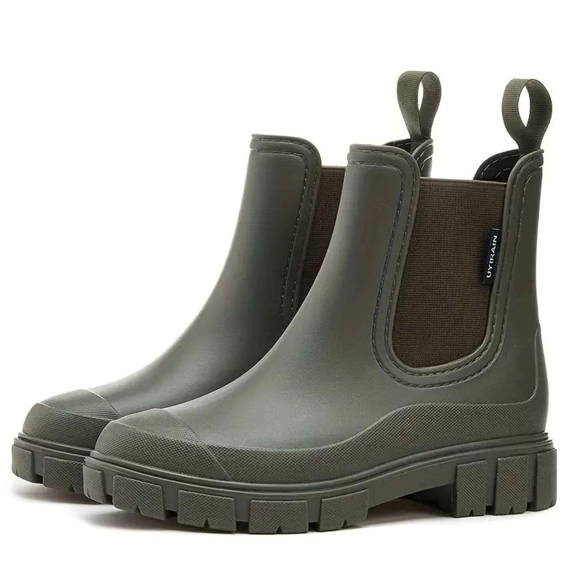 Ladies Waterproof Chelsea Boots with Slip-On Design and Chunky Sole