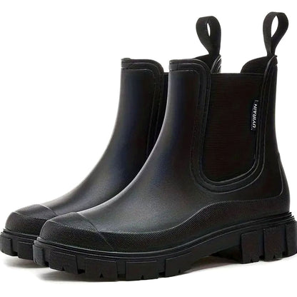 Ladies Waterproof Chelsea Boots with Slip-On Design and Chunky Sole