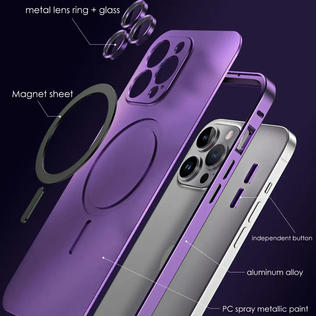 Magnetische Handyhülle aus Metall für iPhone mit elegantem und schützendem Design