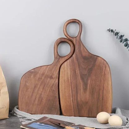 Tagliere in noce per la cucina e per servire, con design double face