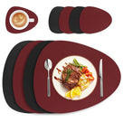Juego de manteles individuales de cuero ecológico - Impermeables y resistentes al aceite