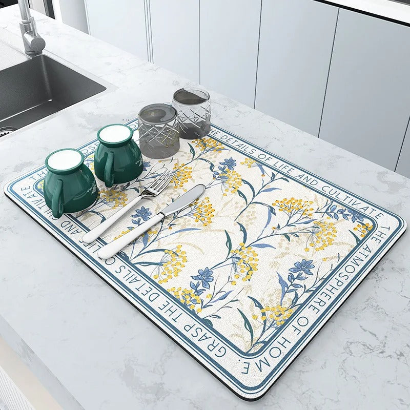 Super Absorbent Kitchen Mat - Large - Quick-Drying - Ideal for Draining
