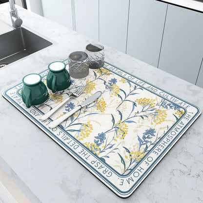 Super Absorbent Kitchen Mat - Large - Quick-Drying - Ideal for Draining