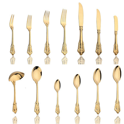 Conjunto de talheres de inspiração britânica - Elegância intemporal - Perfeito para as refeições do dia a dia