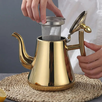 Stainless Steel Kettle - Built-in Filter - Perfect Tea and Coffee