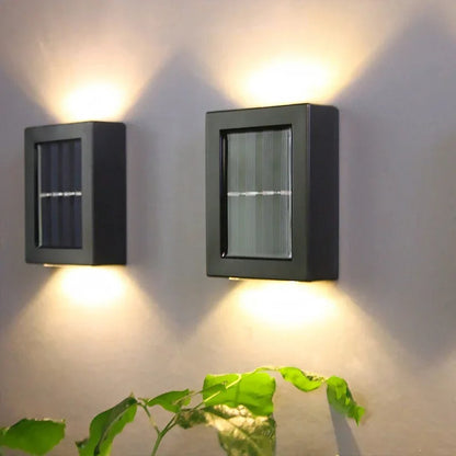 Solar Wall Lamp with Up & Down Lighting for Outdoors