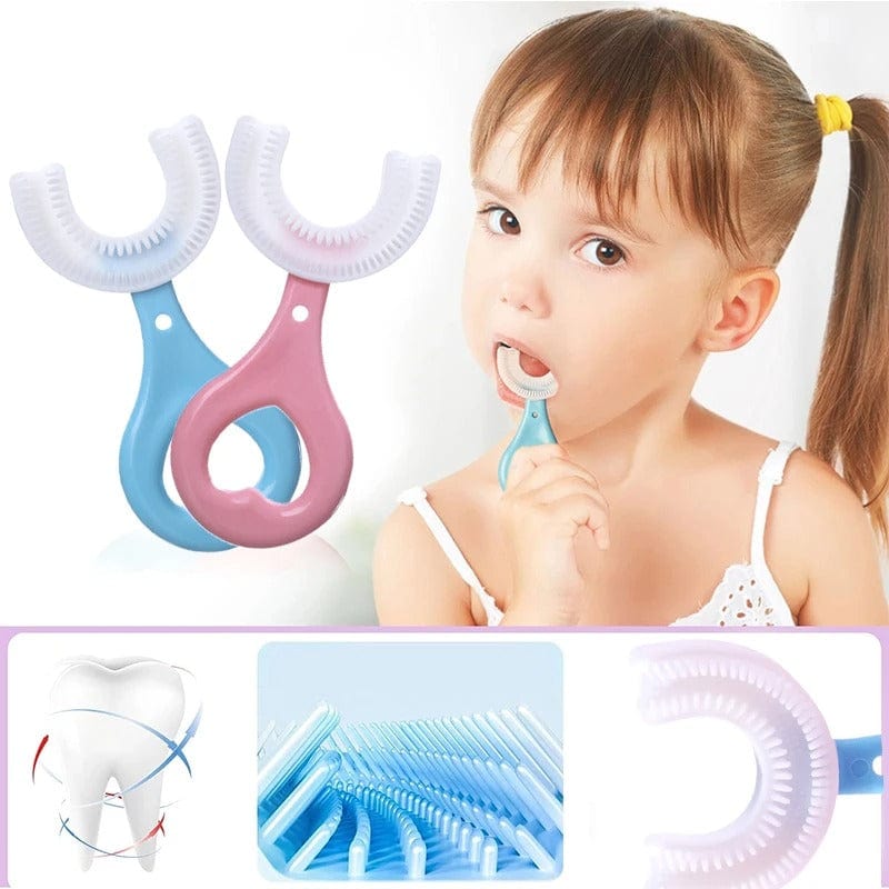 ProFlux - Spazzolino da denti per bambini a forma di U a 360° ultra morbido