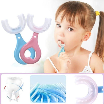 ProFlux - Spazzolino da denti per bambini a forma di U a 360° ultra morbido