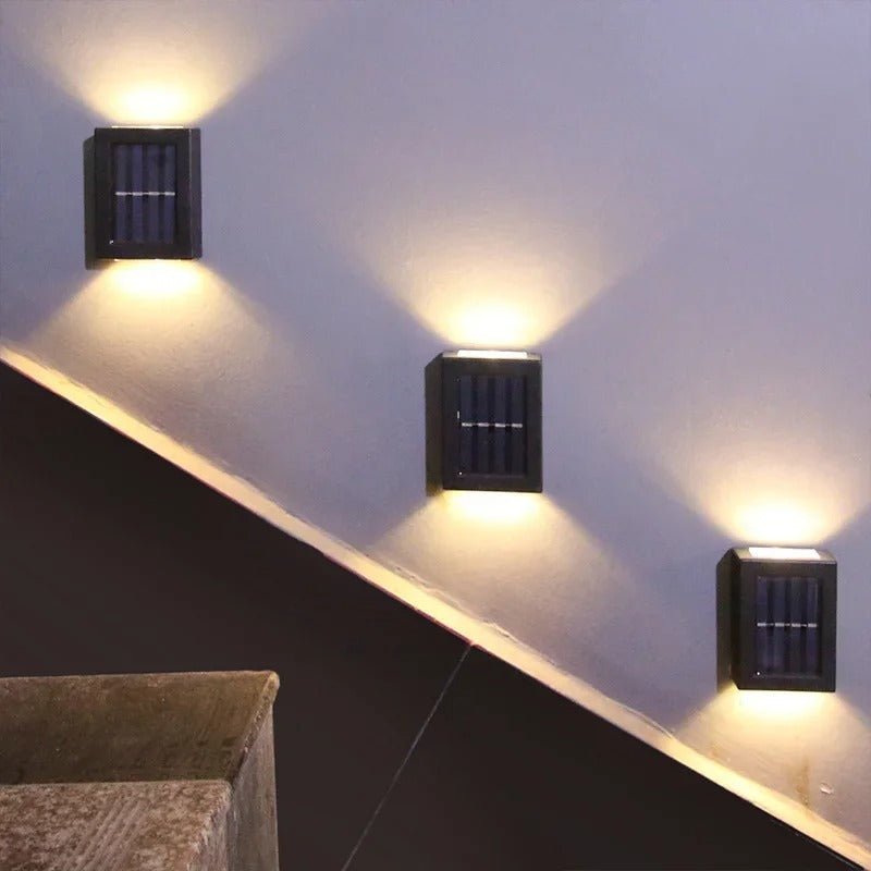 Solar Wall Lamp with Up & Down Lighting for Outdoors