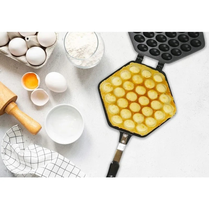 Molde para pastel de burbujas con forma de huevo - Aluminio fundido - Revestimiento antiadherente - Perfecto para gofres crujientes