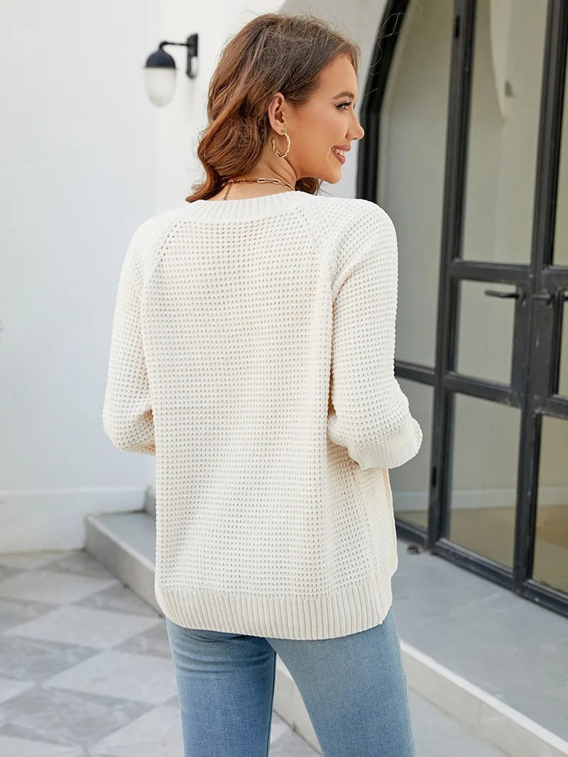 Solid Color Casual Women's Cardigan with Long Sleeves and Zipper - Kate
