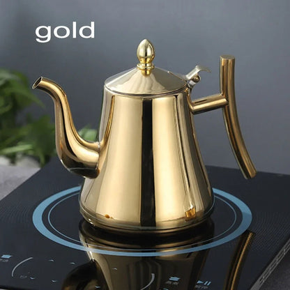 Stainless Steel Kettle - Built-in Filter - Perfect Tea and Coffee
