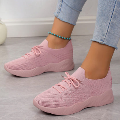 Yuna – Breathable Mesh Women's Sneakers with Laces and Platform Sole