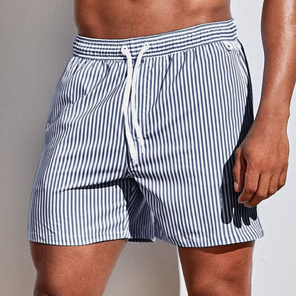 Men's Striped Shorts with Drawstring