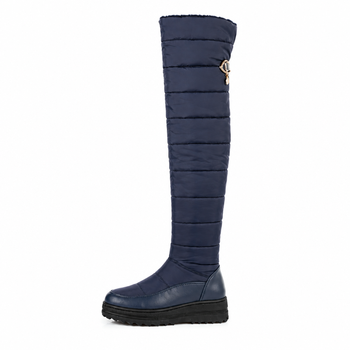 Ladies' Warm Overknee Snow Boots with Fleece Lining and Zip