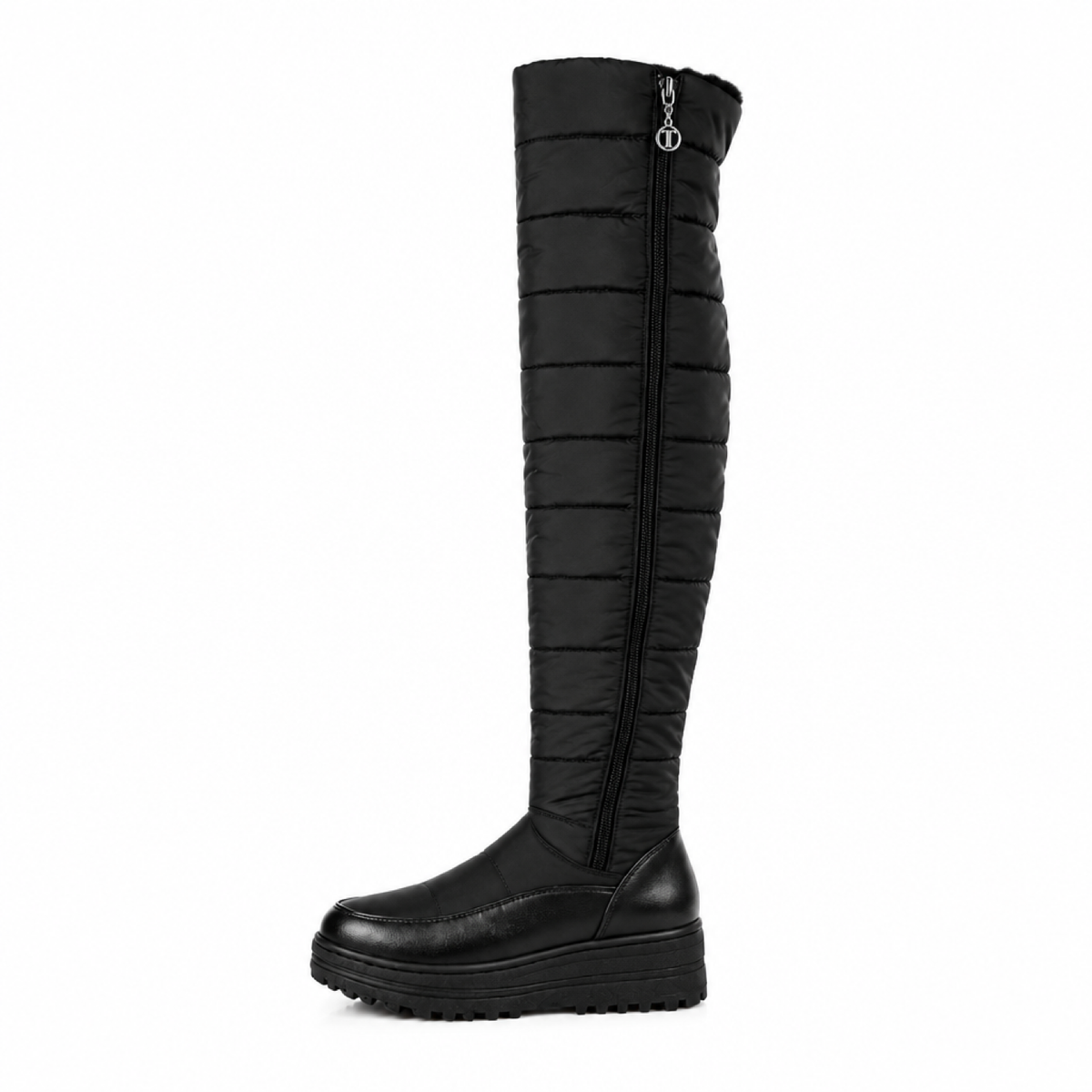 Ladies' Warm Overknee Snow Boots with Fleece Lining and Zip