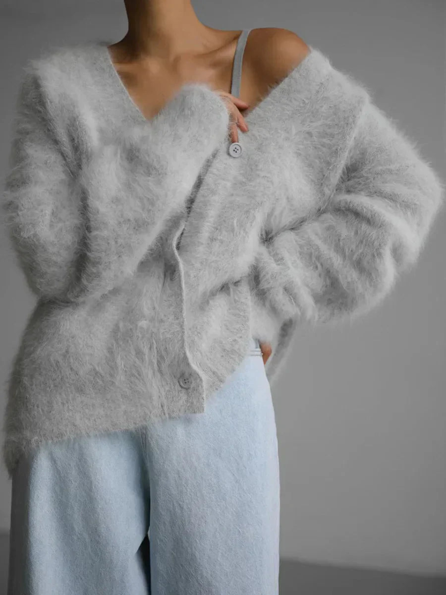 Mila | Soft Fluffy Ladies' Cardigan