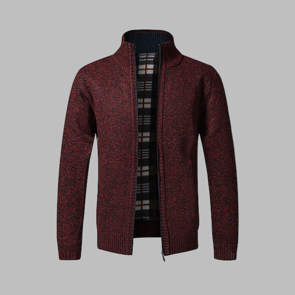 Camisola de malha elegante com fecho para homem