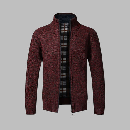 Camisola de malha elegante com fecho para homem