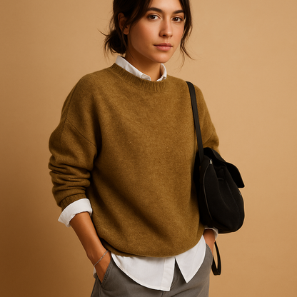Ladies' Jumper with Fine Knit Structure and Timeless Elegant Fit