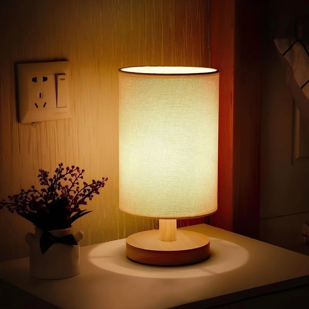 Modern Wooden Bedside Lamp