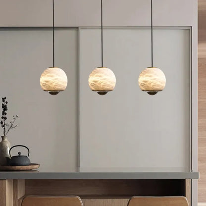 Luxe marmeren hanglamp met albast