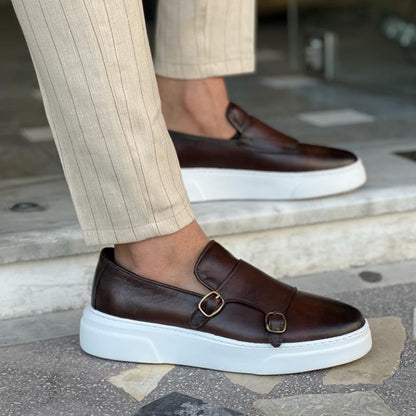 Morris | Modern leather loafers with buckle for men