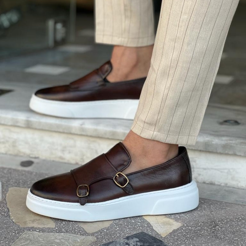 Morris | Modern leather loafers with buckle for men