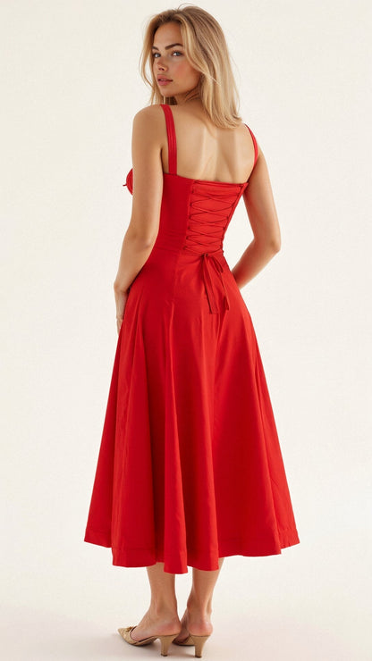 Jessy - Midi dress with corset and side split