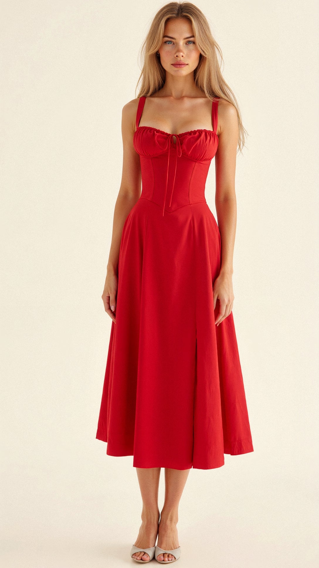 Jessy - Midi dress with corset and side split