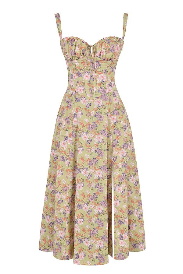 Jessy - Midi dress with corset and side split
