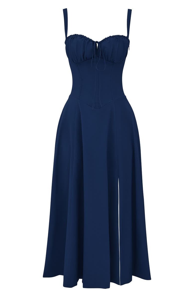 Jessy - Midi dress with corset and side split