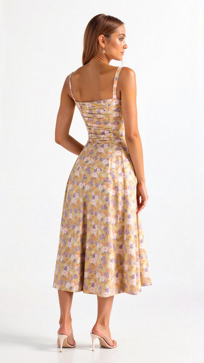 Jessy - Midi dress with corset and side split