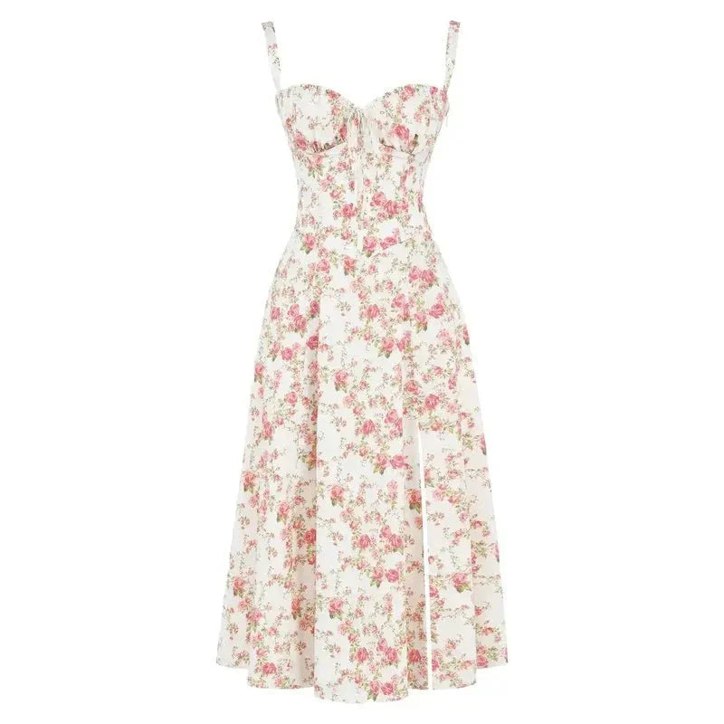 Jessy - Midi dress with corset and side split