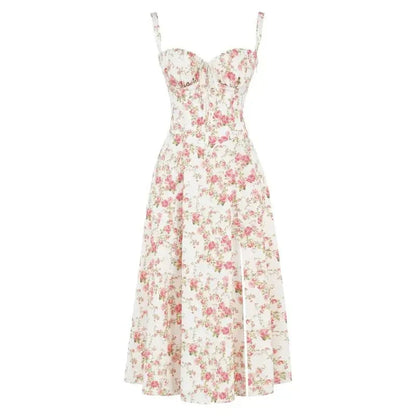 Jessy - Midi dress with corset and side split