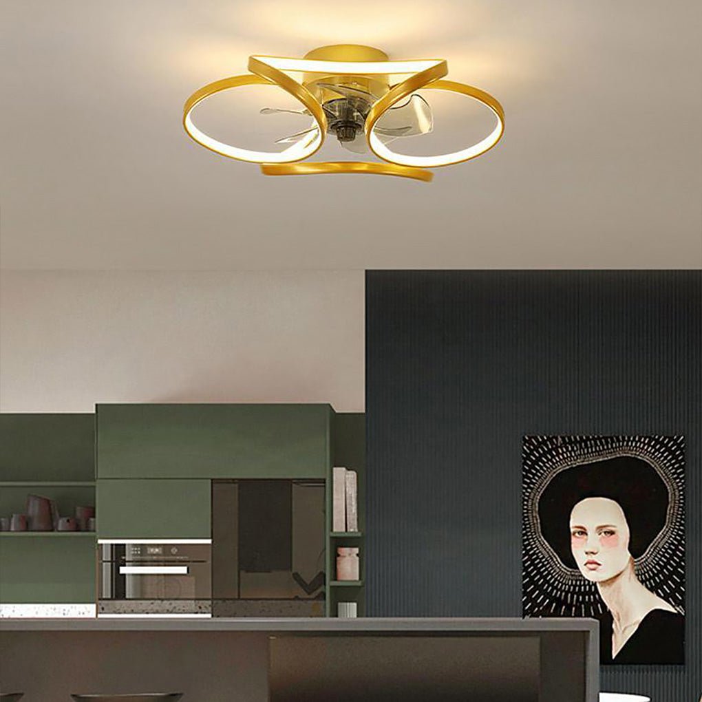 Modern LED Ceiling Fan with Flowers – Stylish and Functional