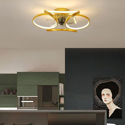 Modern LED Ceiling Fan with Flowers – Stylish and Functional