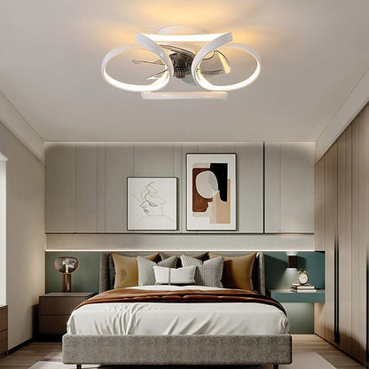 Modern LED Ceiling Fan with Flowers – Stylish and Functional