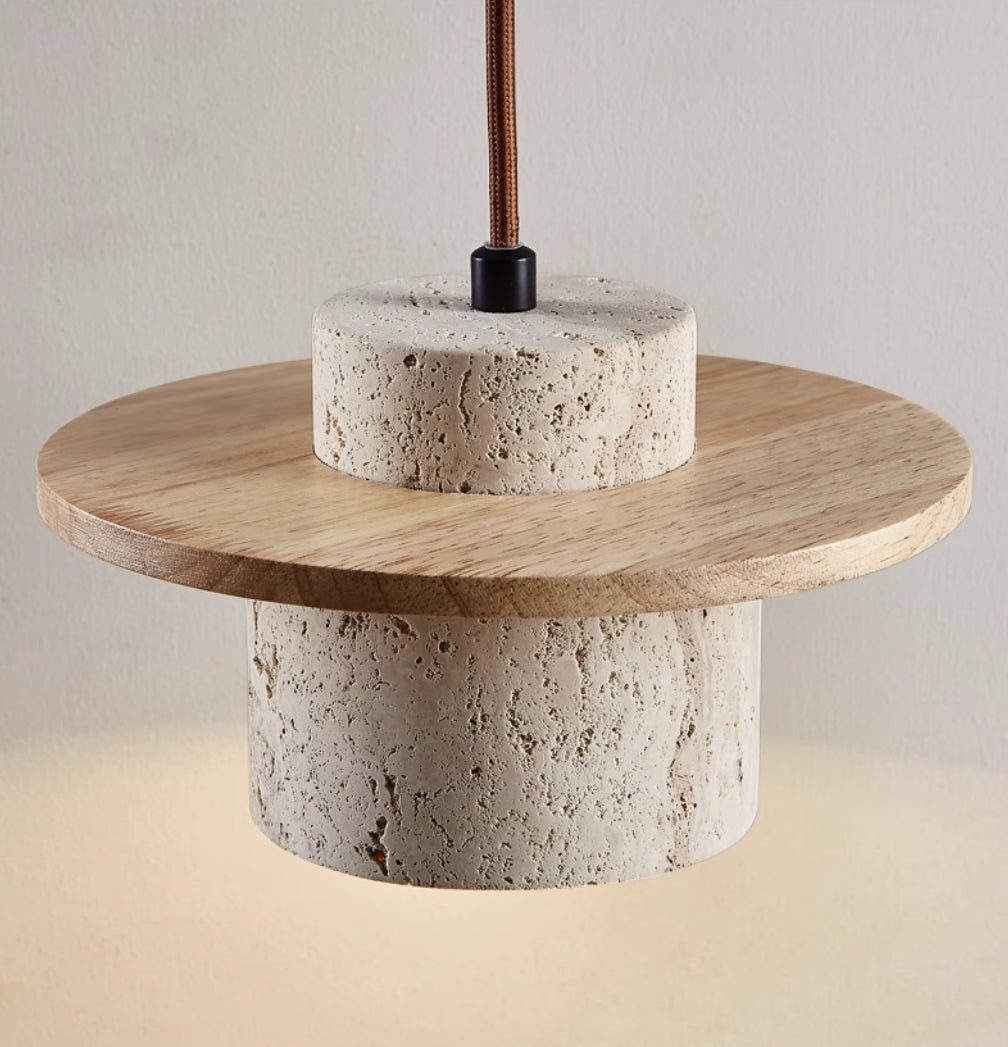 Timeless Travertine Pendant Light - Unique Natural Stone Design Lamp