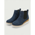 Trendy damesenkellaarsjes met plateauzool, sleehak en rits